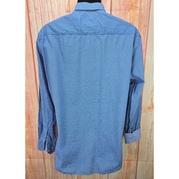 Johnston & Murphy Mens Blue Geometric Pattern Dress Large - Picture 2 of 8